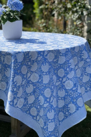 Bluebell Dhalia Sqaure Table Cloth - 90x90 Inch